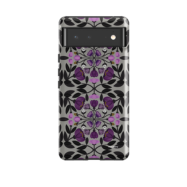 Google Tough Case -  Purple Flower Skull I By Nina Pace