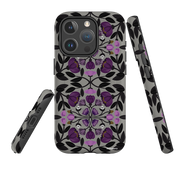 iPhone MagSafe Tough Case -  Purple Flower Skull I By Nina Pace