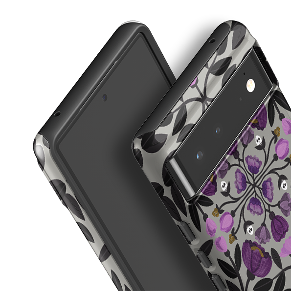 Google Tough Case -  Purple Flower Skull I By Nina Pace