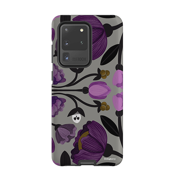 Samsung Tough Case - Purple Flower Skull II By Nina Pace