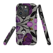 iPhone MagSafe Tough Case -  Purple Flower Skull II By Nina Pace