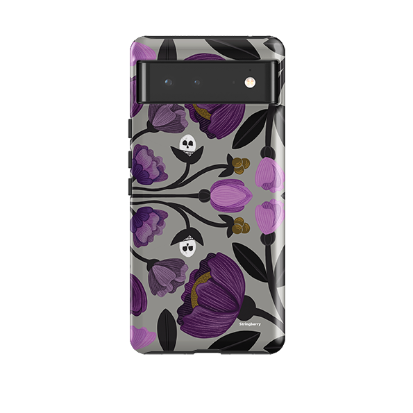 Google Tough Case -  Purple Flower Skull II By Nina Pace