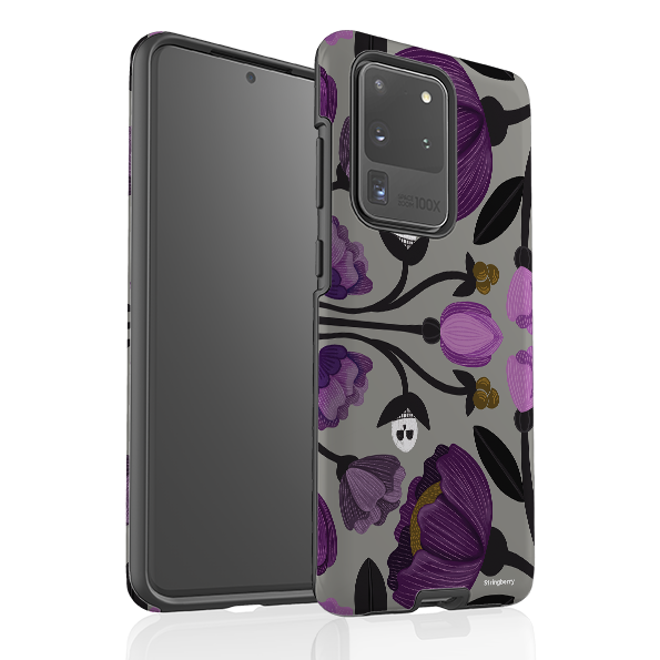 Samsung Tough Case - Purple Flower Skull II By Nina Pace