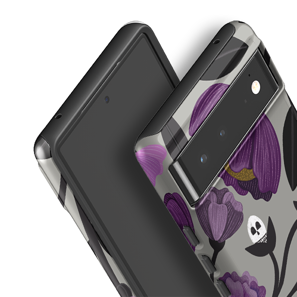 Google Tough Case -  Purple Flower Skull II By Nina Pace