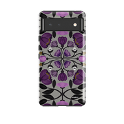 Google Tough Case -  Purple Flower Skull III By Nina Pace