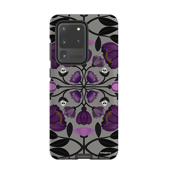 Samsung Tough Case - Purple Flower Skull III By Nina Pace