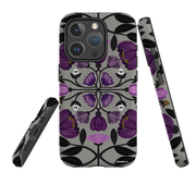 iPhone MagSafe Tough Case -  Purple Flower Skull III By Nina Pace