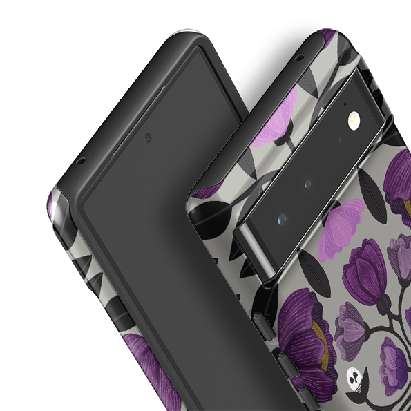 Google Tough Case -  Purple Flower Skull III By Nina Pace