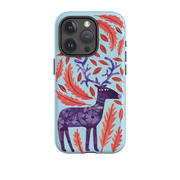 iPhone Tough Case - Purple Reindeer By Tracey English