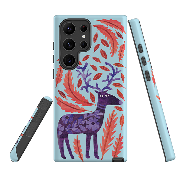Samsung Tough Case - Purple Reindeer By Tracey English