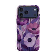 iPhone Tough Case - Purple Woodgrain Floral