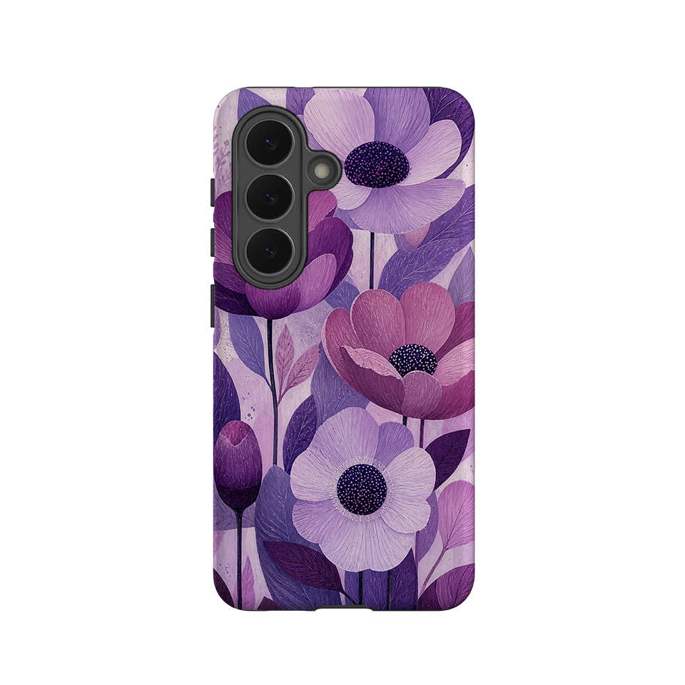 Samsung Tough Case - Purple Woodgrain Floral