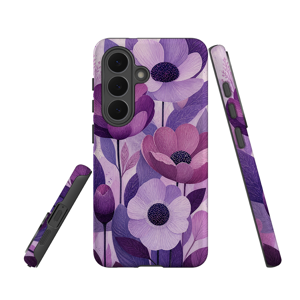 Samsung Tough Case - Purple Woodgrain Floral