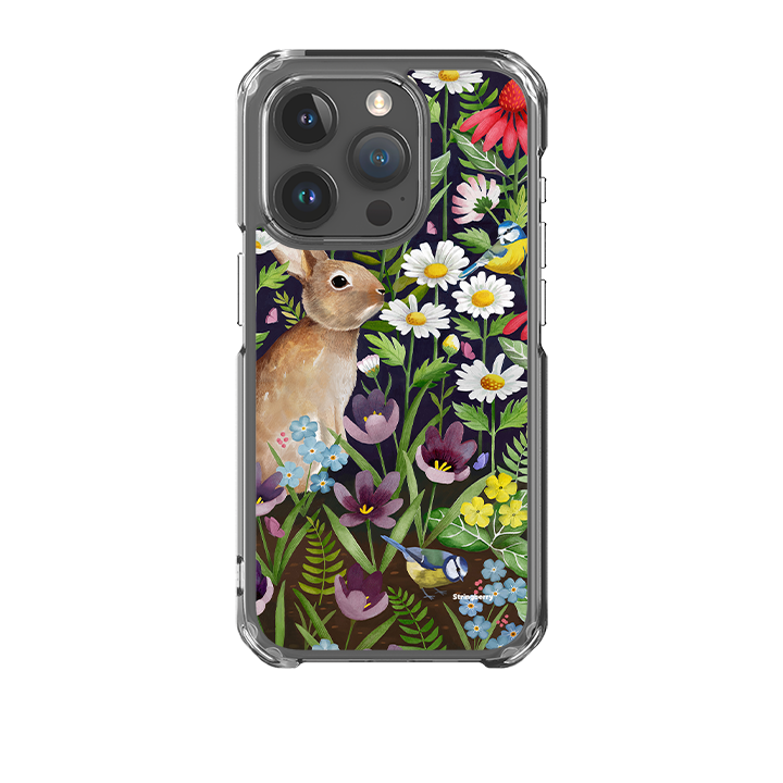 iPhone 15 Clear Case - Rabbit And Wildflowers By Bex Parkin