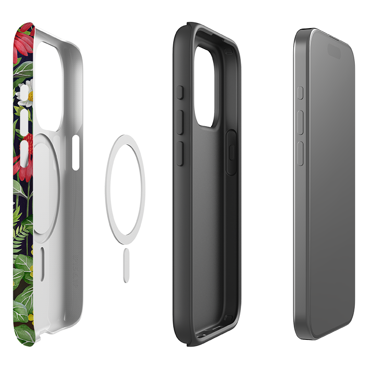 iPhone MagSafe Tough Case -  Rabbit and Wildflowers By Bex Parkin