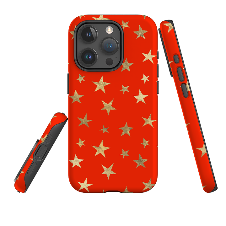 iPhone Tough Case - Red and Gold Stars