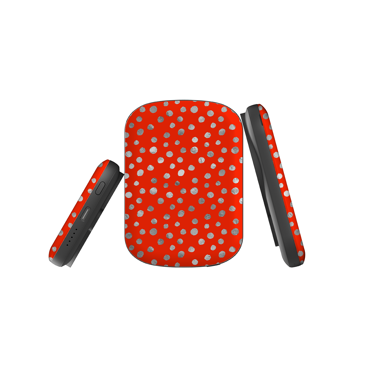 MagSafe Power Bank - Red and Silver Dots