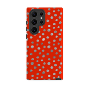 Samsung Tough Case - Red and Silver Dots