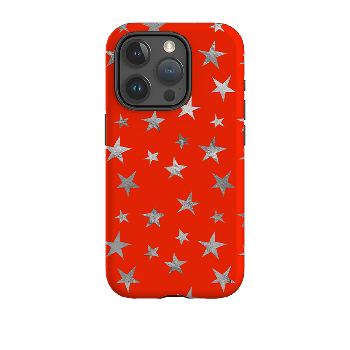 iPhone Tough Case - Red and Silver Stars
