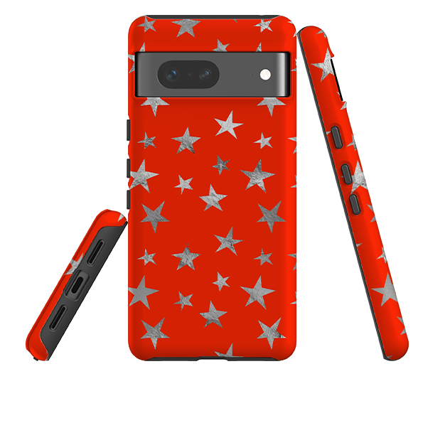 Google Tough Case - Red and Silver Stars