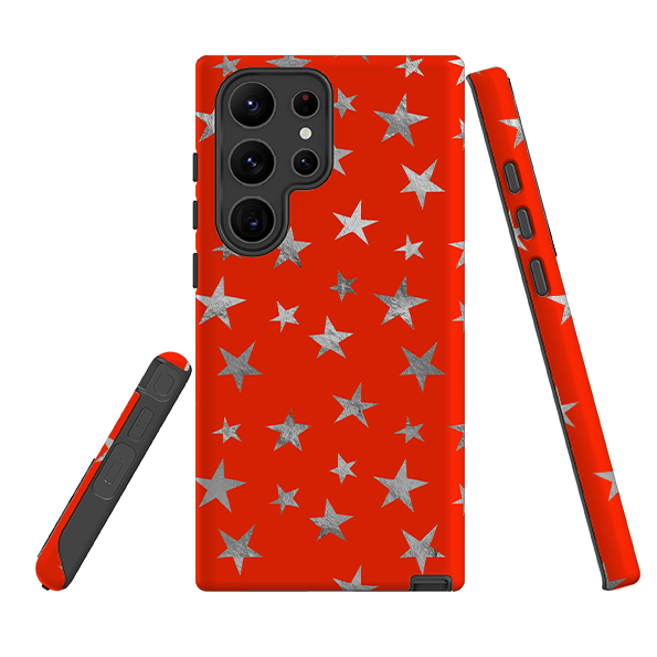Samsung Tough Case - Red and Silver Stars