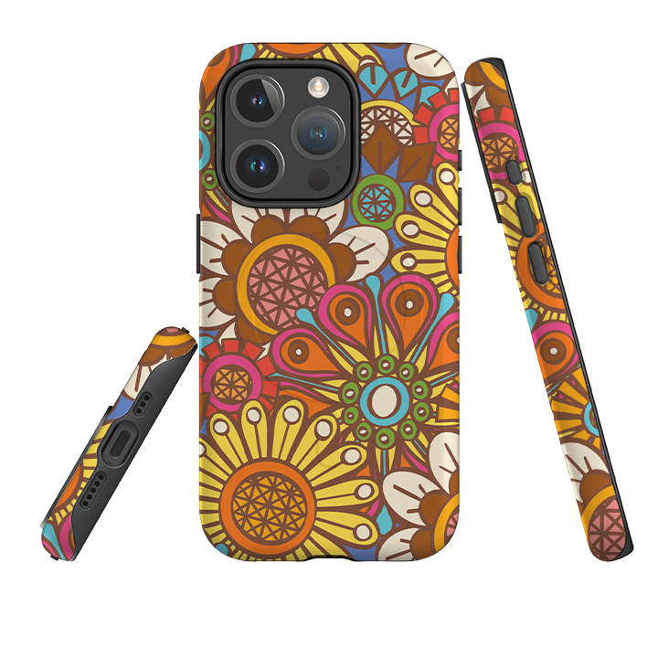 iPhone MagSafe Tough Case - Retro Posy Brights By Amelia Bowman