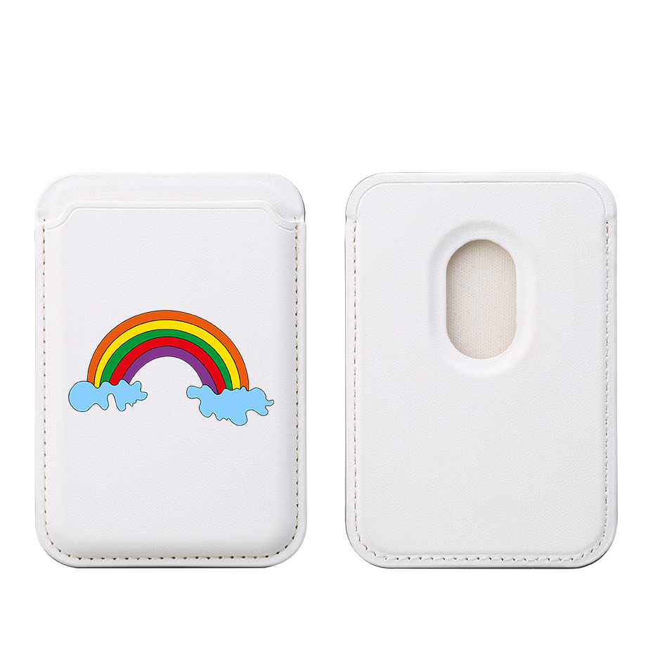 Rainbow MagSafe Wallet- White