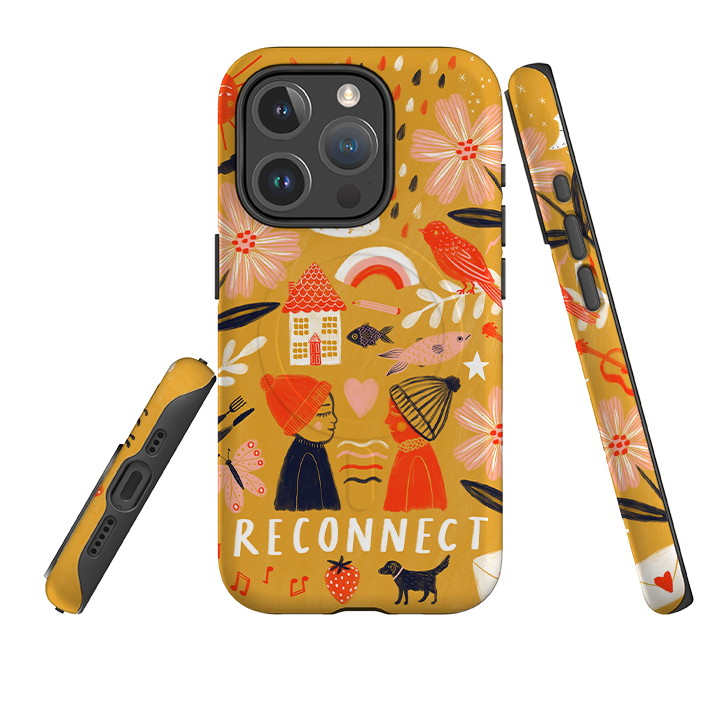 iPhone MagSafe Tough Case - Reconnect Yellow By Lee Foster Wilson