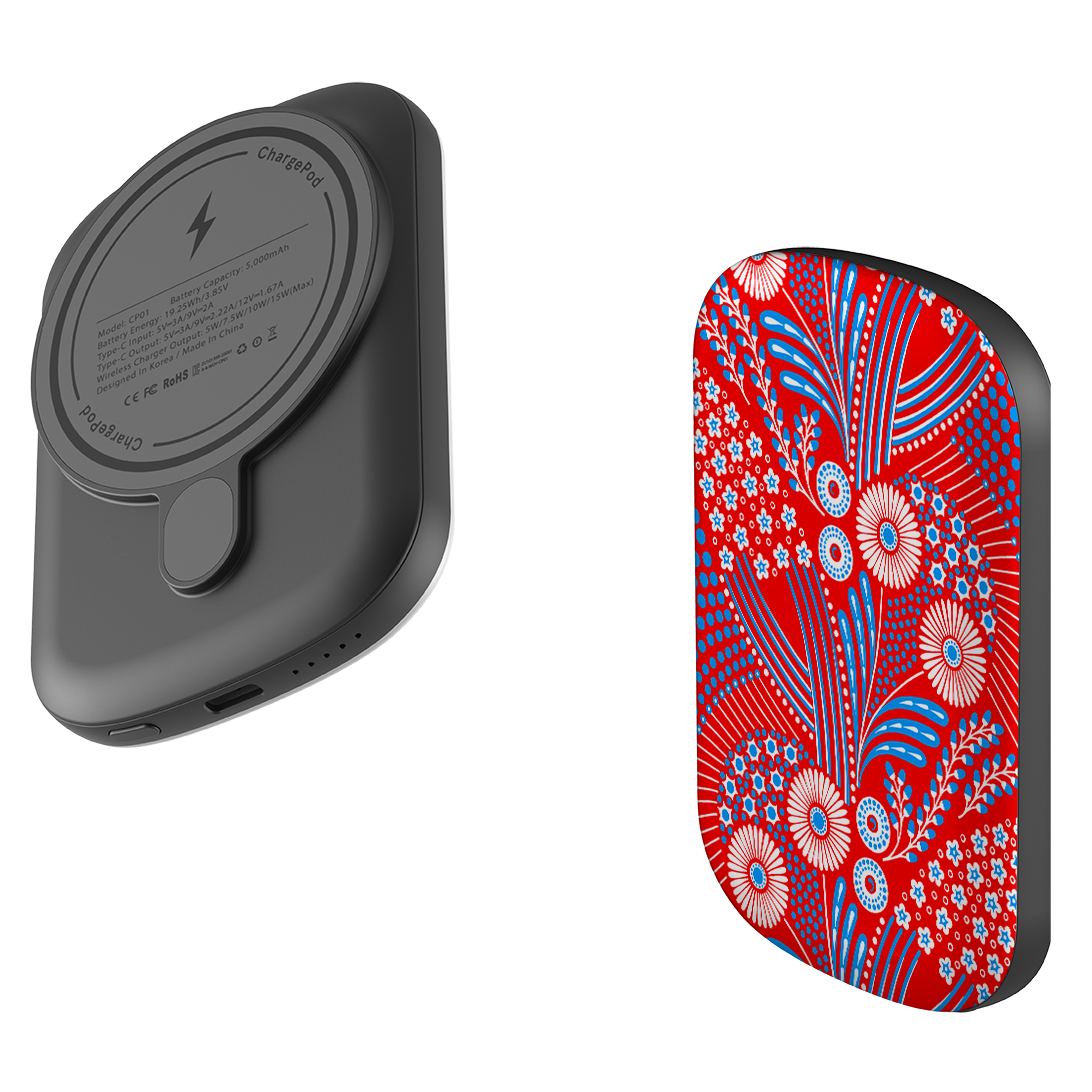 MagSafe Power Bank - Red Bouquet By Cressida Bell