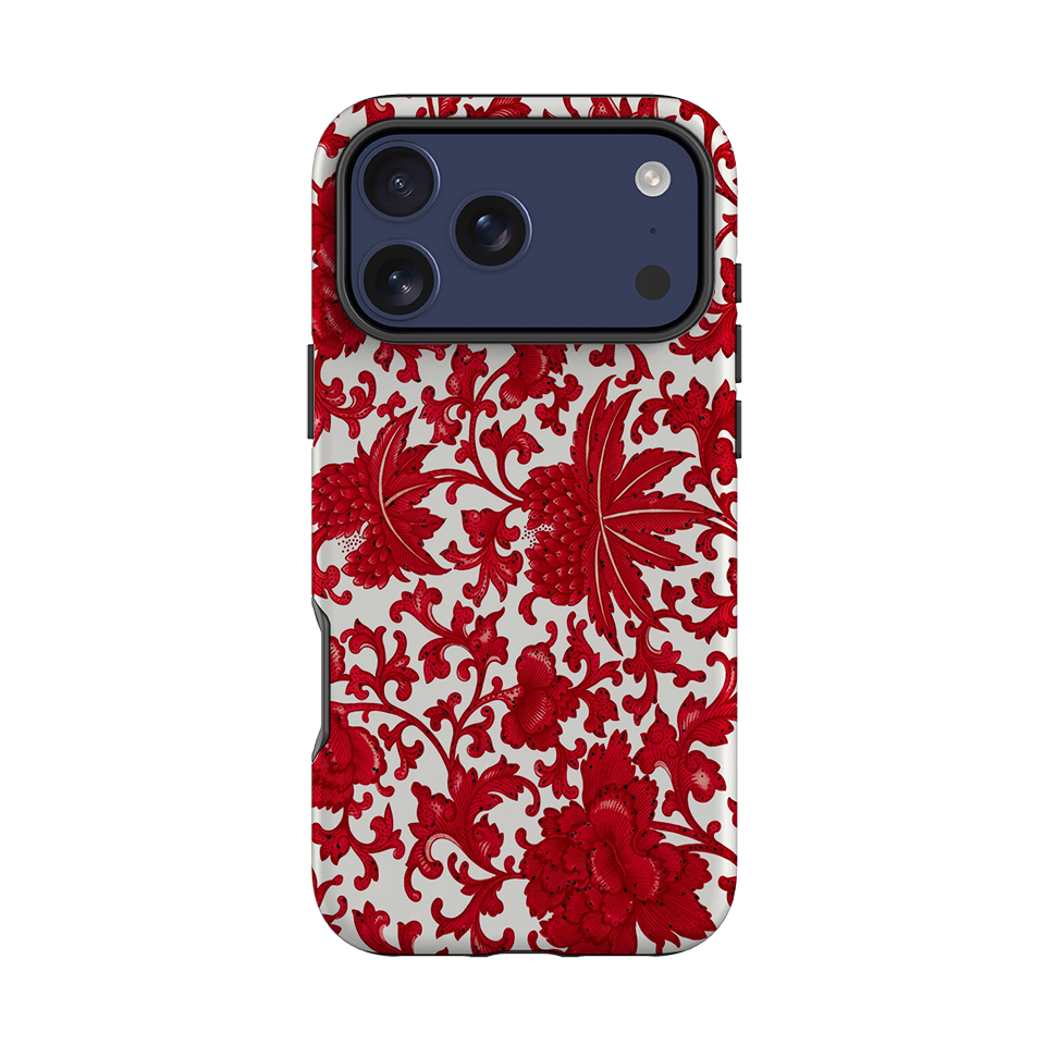 iPhone Tough Case - Red Chinoiserie Floral