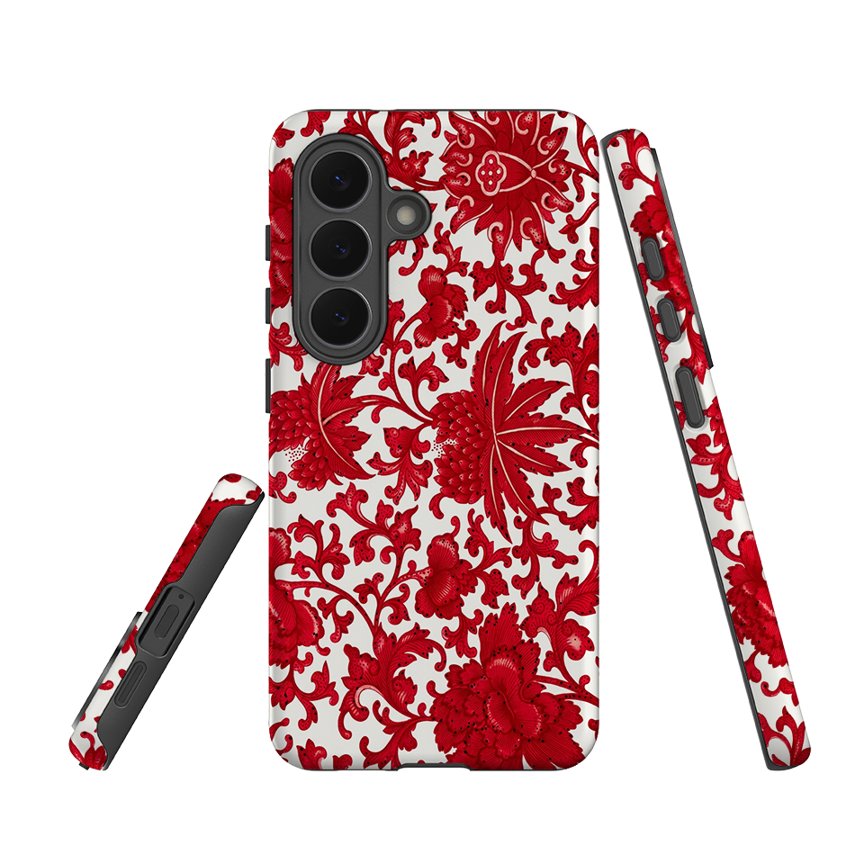Samsung Tough Case - Red Chinoiserie Floral