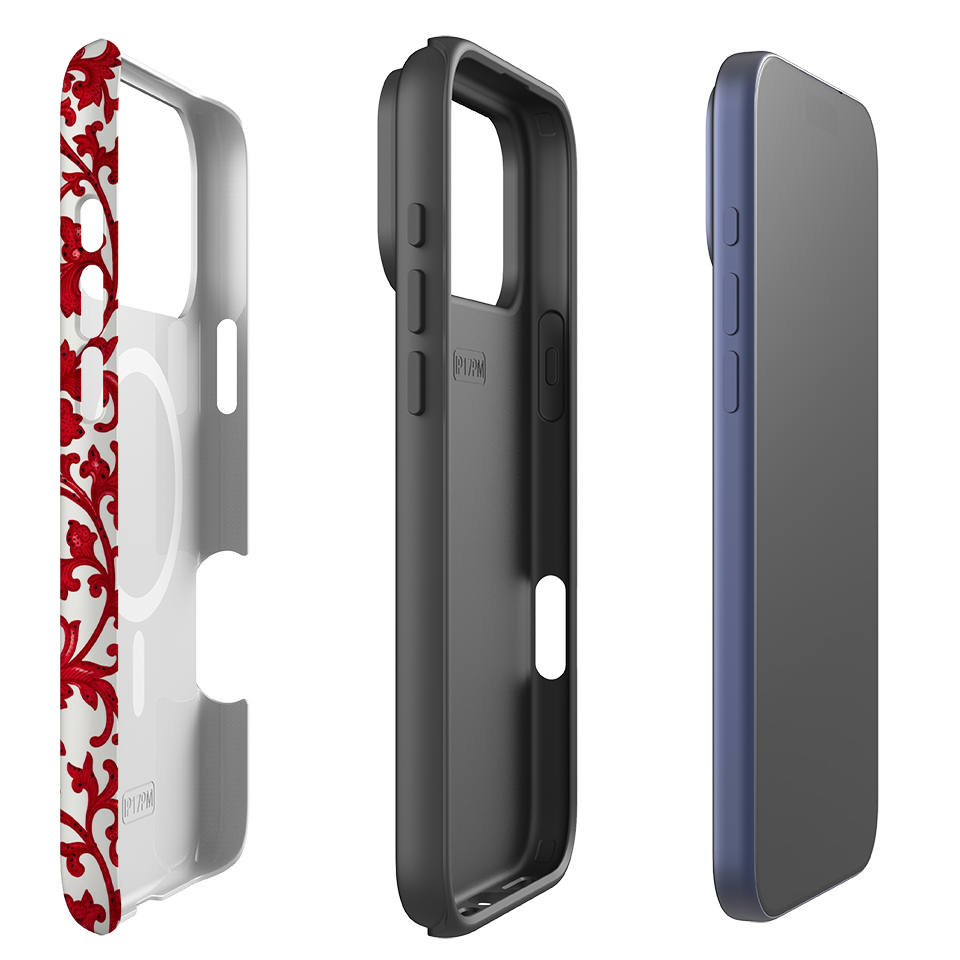 iPhone MagSafe Tough Case - Red Chinoiserie Floral