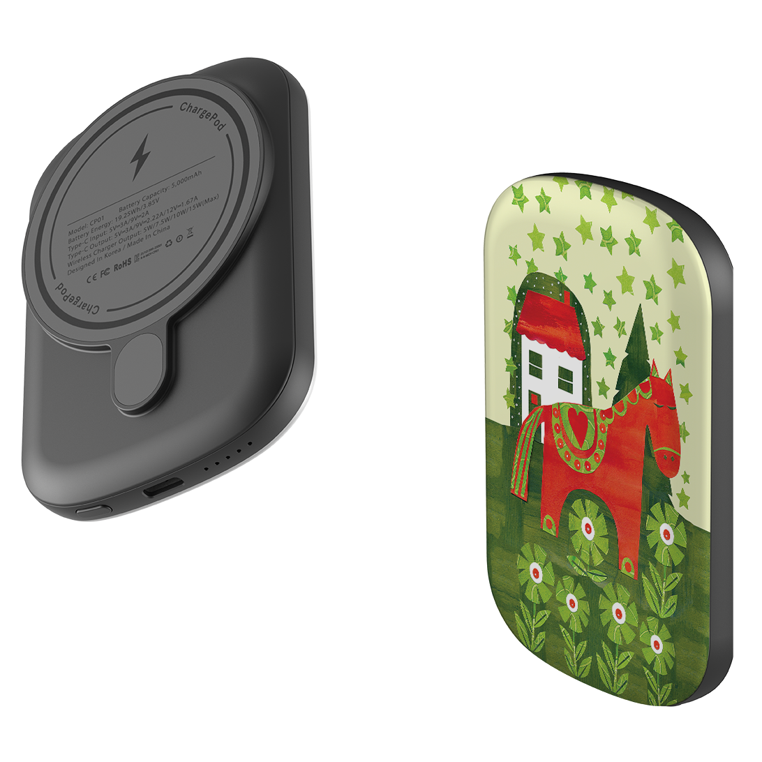MagSafe Power Bank - Red Dala Horse By Tracey English