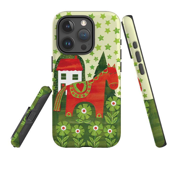 iPhone Tough Case - Red Dala Horse By Tracey English