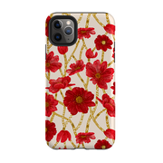 iPhone Tough Case - Red Floral By Nina Pace