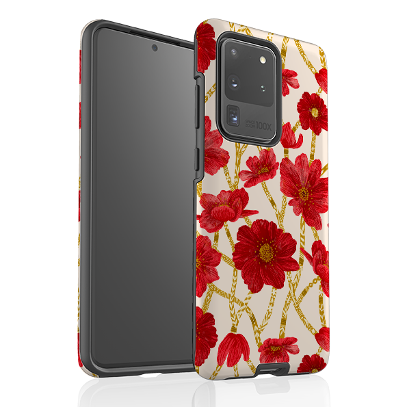 Samsung Tough Case - Red Floral By Nina Pace