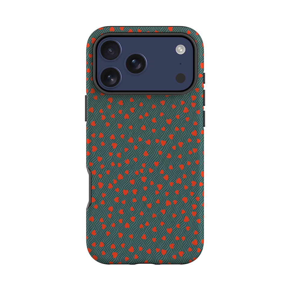 iPhone Tough Case - Red Hearts