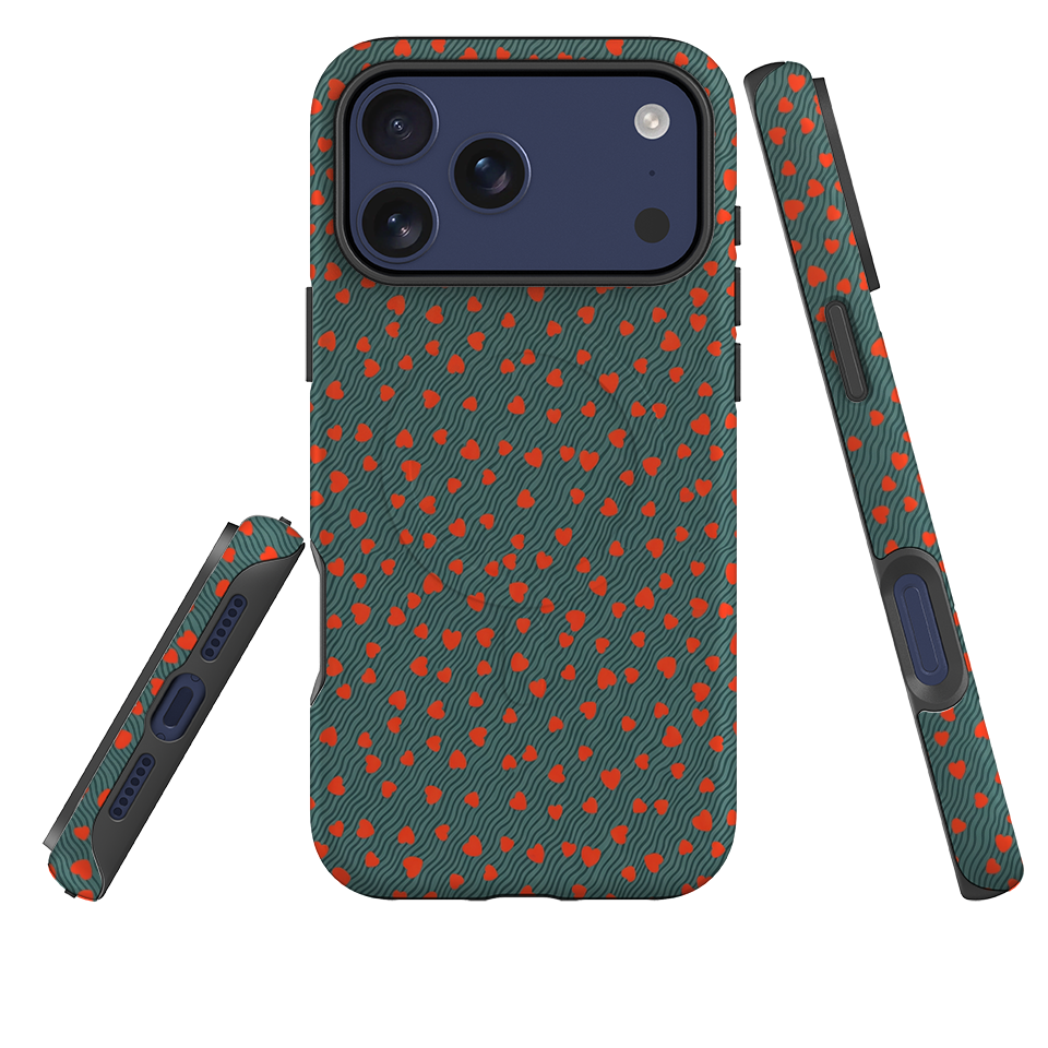 iPhone MagSafe Tough Case - Red Hearts