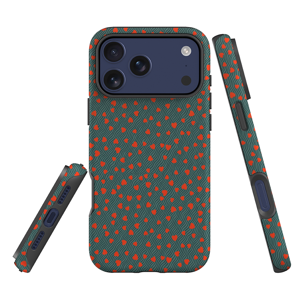 iPhone Tough Case - Red Hearts