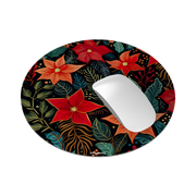 Red Winter Floral Vegan Leather Mouse Mat