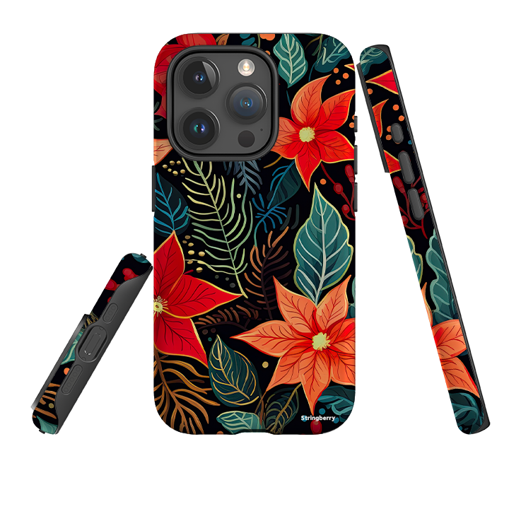 iPhone Tough Case - Red Winter Floral
