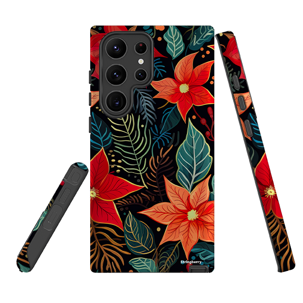 Samsung Tough Case -Red Winter Floral