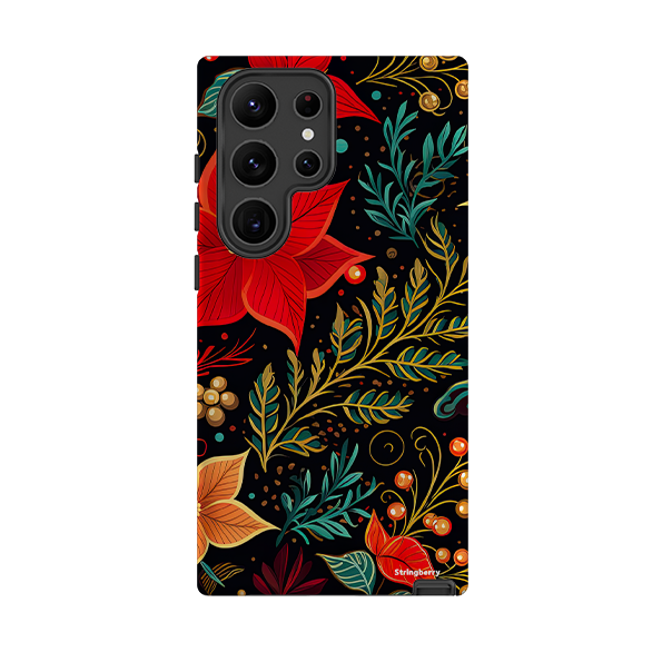 Samsung Tough Case -Red Winter Floral II