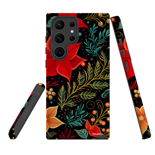 Samsung Tough Case -Red Winter Floral II