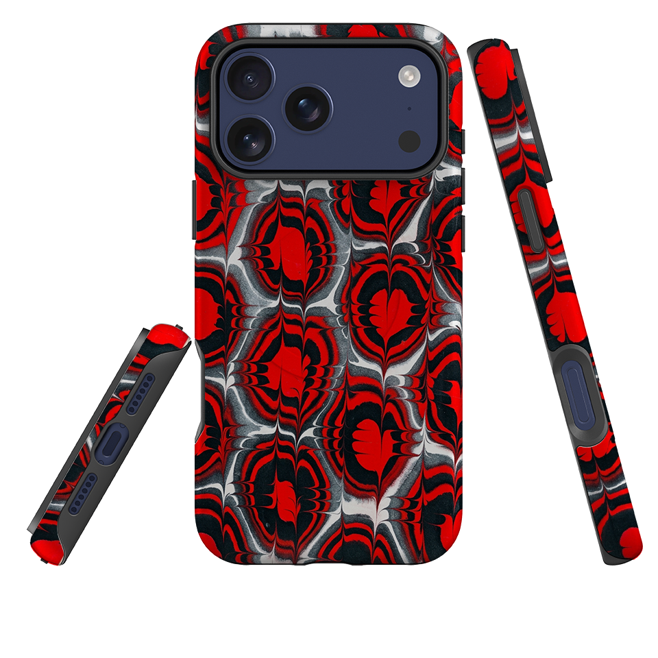 iPhone MagSafe Tough Case - Red & Black Marble