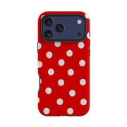 iPhone Tough Case - Red & White Polka Dot