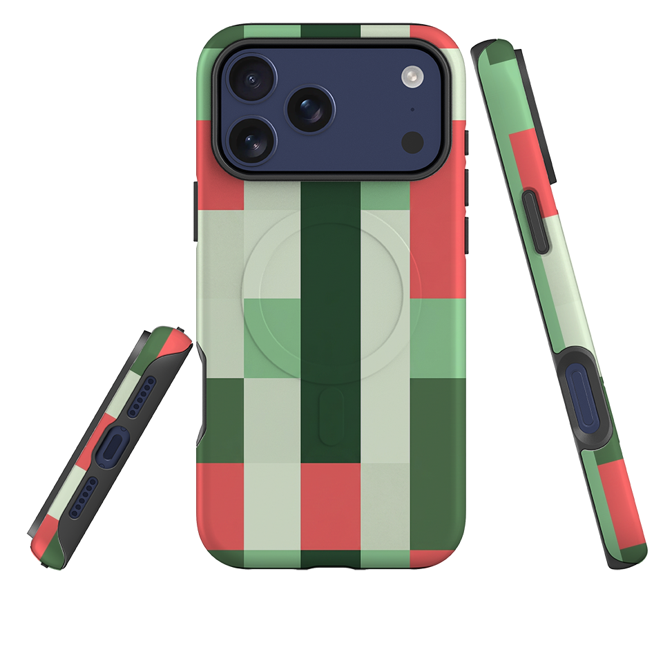 iPhone MagSafe Tough Case - Retro Abstract Gingham