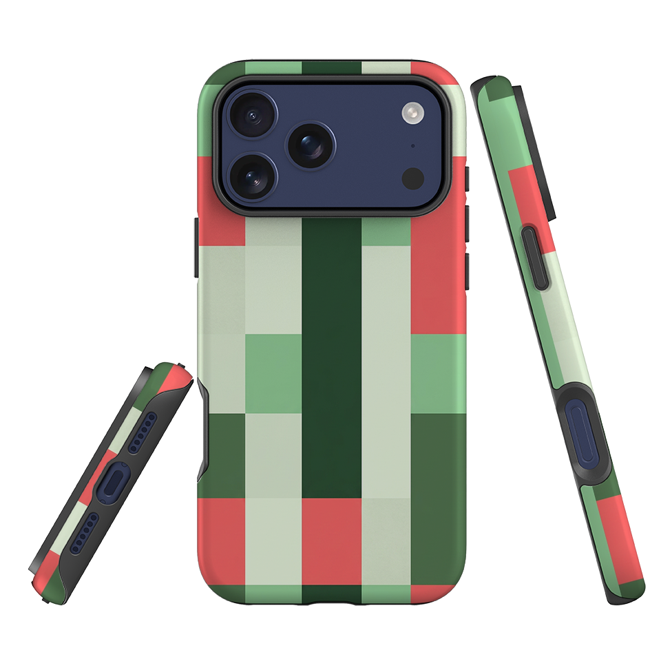 iPhone Tough Case - Retro Abstract Gingham