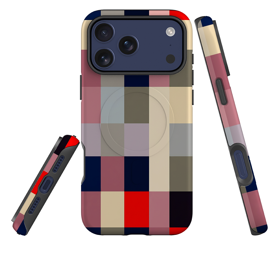iPhone MagSafe Tough Case - Retro Plaid