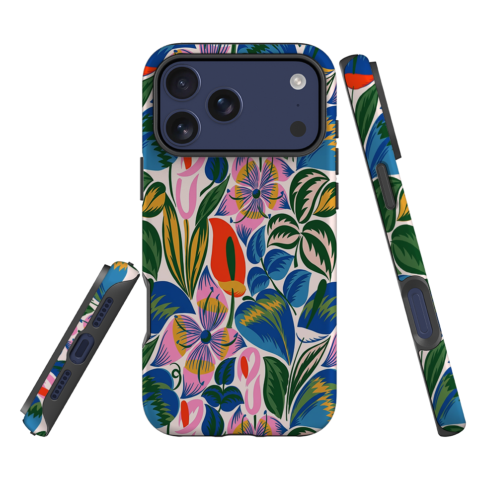 iPhone Tough Case - Retro Tropical Floral